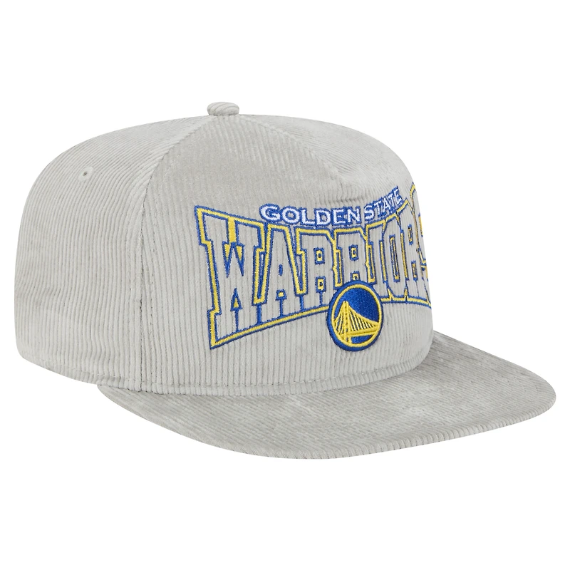 Casquette de golf à visière snapback Golden State Warriors grise New Era pour homme