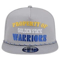 Casquette snapback grise New Era pour homme, motif Golden State Warriors, Property of Golfer