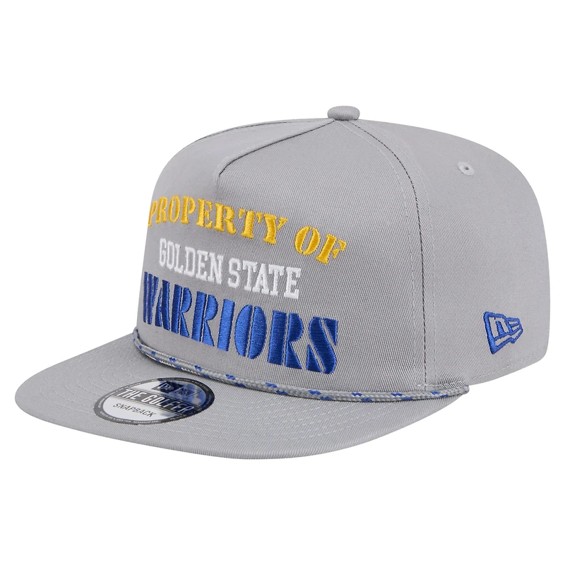 Casquette snapback grise New Era pour homme, motif Golden State Warriors, Property of Golfer