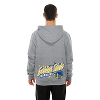 Sweat à capuche en polaire New Era Injection Sport Classics gris chiné pour homme, Golden State Warriors