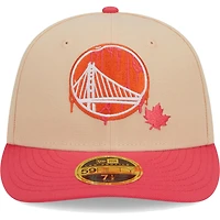 Men's New Era Khaki/Coral Golden State Warriors Drip Low Profile 59FIFTY Fitted Hat