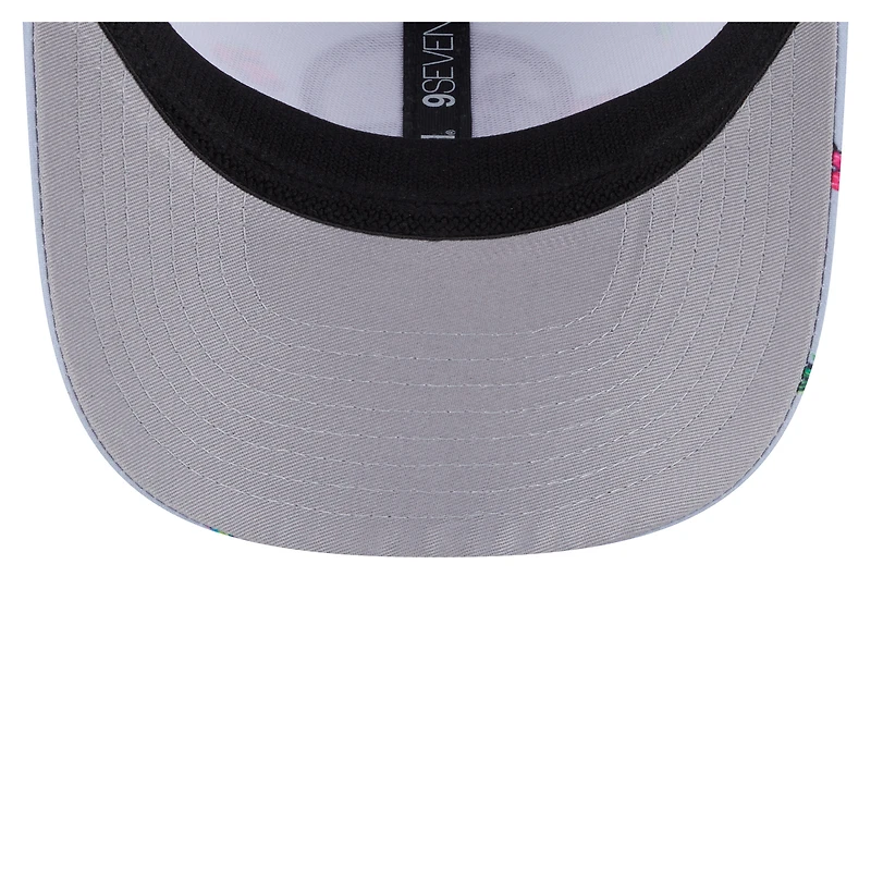 Casquette extensible à bouton-pression New Era bleu clair/gris pour homme