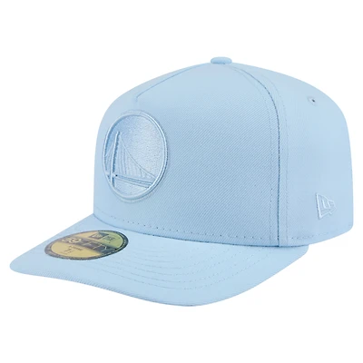 Men's New Era  Light Blue Golden State Warriors Colorpack A-Frame Pinch Front 59FIFTY Fitted Hat