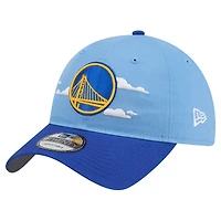 Casquette ajustable New Era Clouds 9TWENTY pour homme, bleu poudre, Golden State Warriors