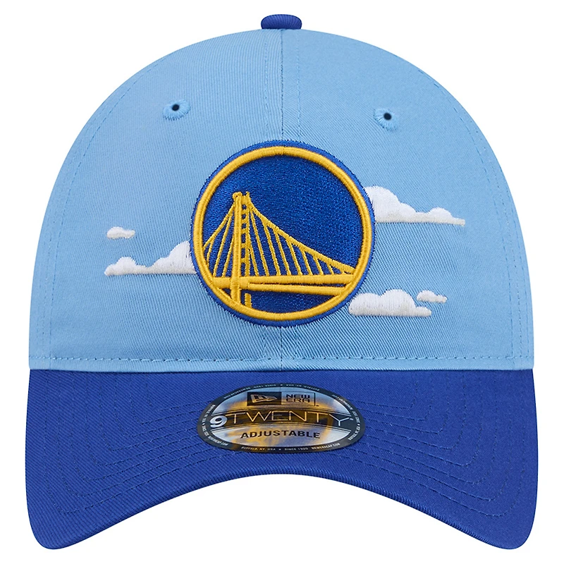 Men's New Era Powder Blue Golden State Warriors Clouds 9TWENTY Adjustable Hat