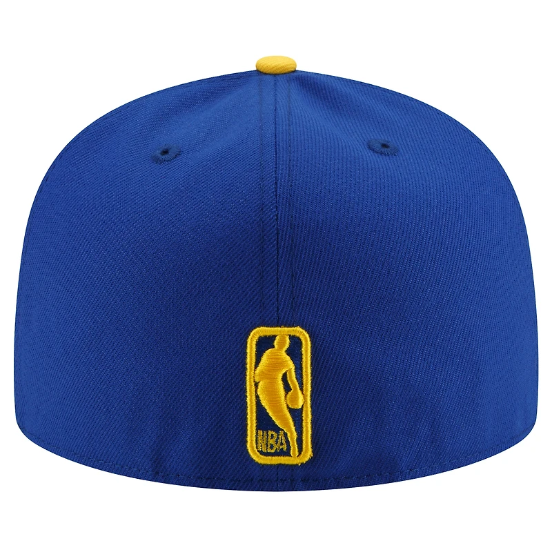 Men's New Era Royal/Gold Golden State Warriors 2-Tone 59FIFTY Fitted Hat