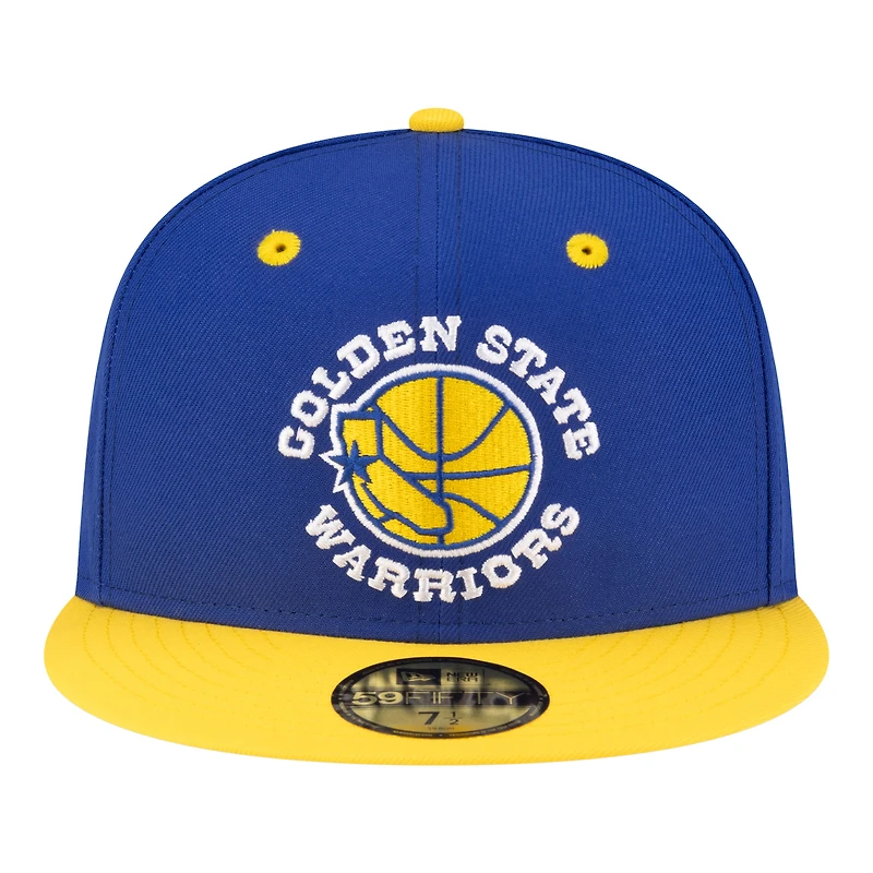 Men's New Era  Royal/Gold Golden State Warriors 80s Throwback 59FIFTY Fitted Hat