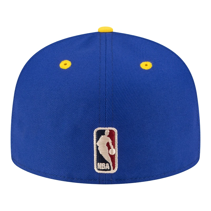 Men's New Era  Royal/Gold Golden State Warriors 80s Throwback 59FIFTY Fitted Hat