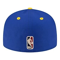 Men's New Era  Royal/Gold Golden State Warriors 80s Throwback 59FIFTY Fitted Hat