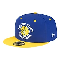 Men's New Era  Royal/Gold Golden State Warriors 80s Throwback 59FIFTY Fitted Hat