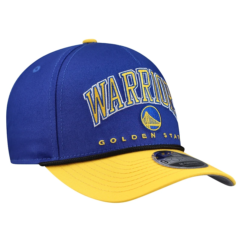 Men's New Era Royal/Gold Golden State Warriors Arch 9FORTY M-Crown A-Frame Adjustable Hat