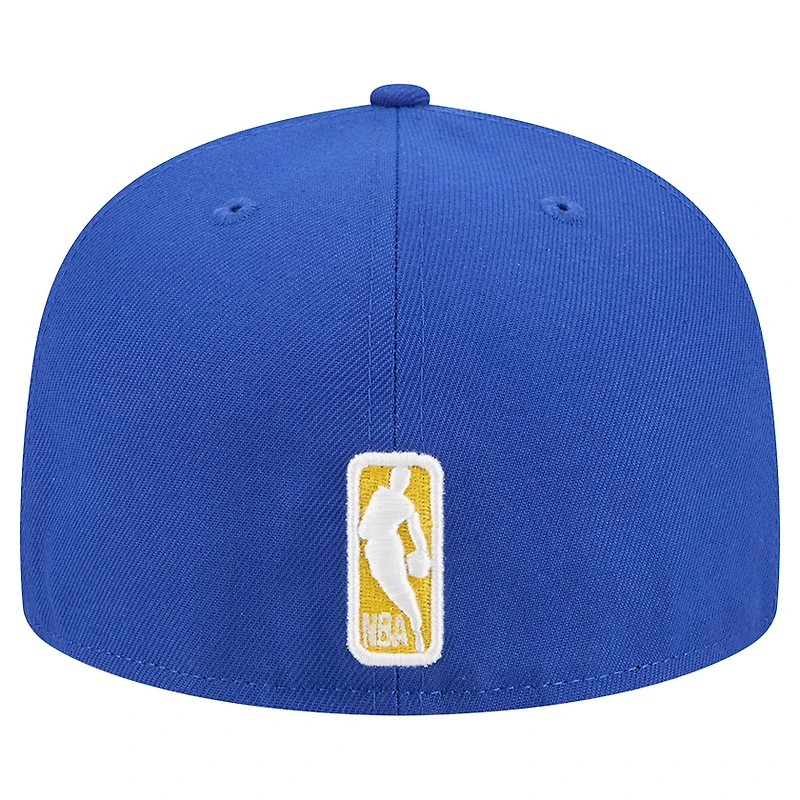 Men's New Era Royal/Gold Golden State Warriors Break 59FIFTY Fitted Hat