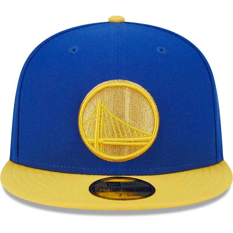 Casquette ajustée 59FIFTY New Era Royal/Gold Golden State Warriors Gameday Gold Pop Stars pour hommes