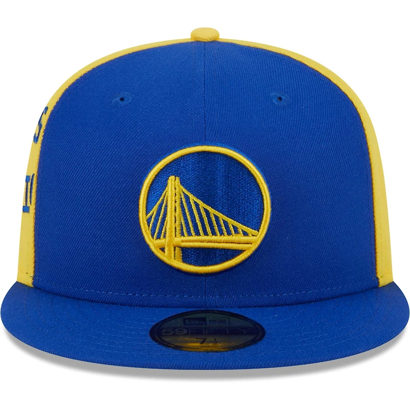 Casquette ajustée 59FIFTY New Era Royal/Gold Golden State Warriors Gameday Wordmark pour homme