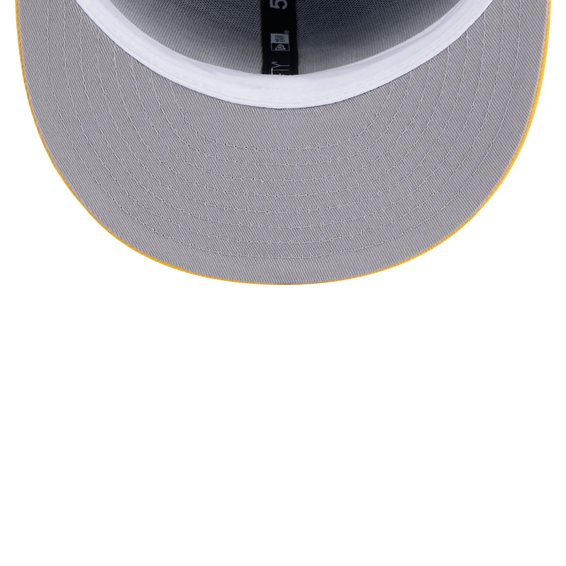 Men's New Era Royal/Gold Golden State Warriors Pinstripe Two-Tone 59FIFTY Fitted Hat