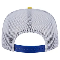Casquette de golf à visière rabattable New Era Royal/Gold Golden State Warriors pour homme