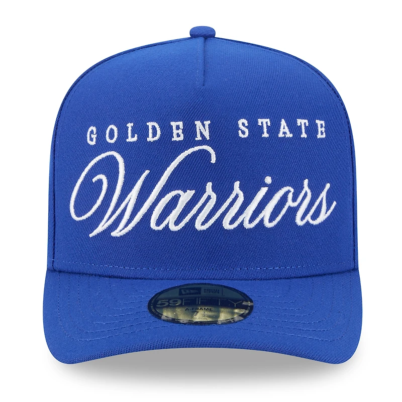 Casquette ajustée New Era Royal Golden State Warriors 2025 NBA Draft 59FIFTY pour homme