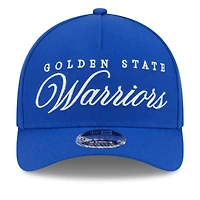 Casquette ajustable New Era Royal Golden State Warriors 2025 NBA Draft M-Crown A-Frame 9FORTY pour homme