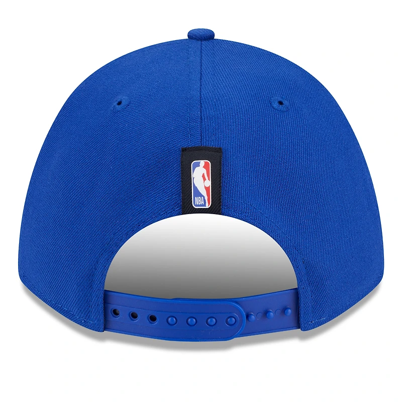 Casquette ajustable New Era Royal Golden State Warriors 2025 NBA Draft M-Crown A-Frame 9FORTY pour homme