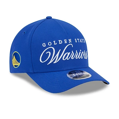 Casquette ajustable New Era Royal Golden State Warriors 2025 NBA Draft M-Crown A-Frame 9FORTY pour homme