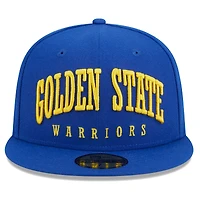 Casquette ajustée 59FIFTY New Era Royal Golden State Warriors Big Arch Text pour homme