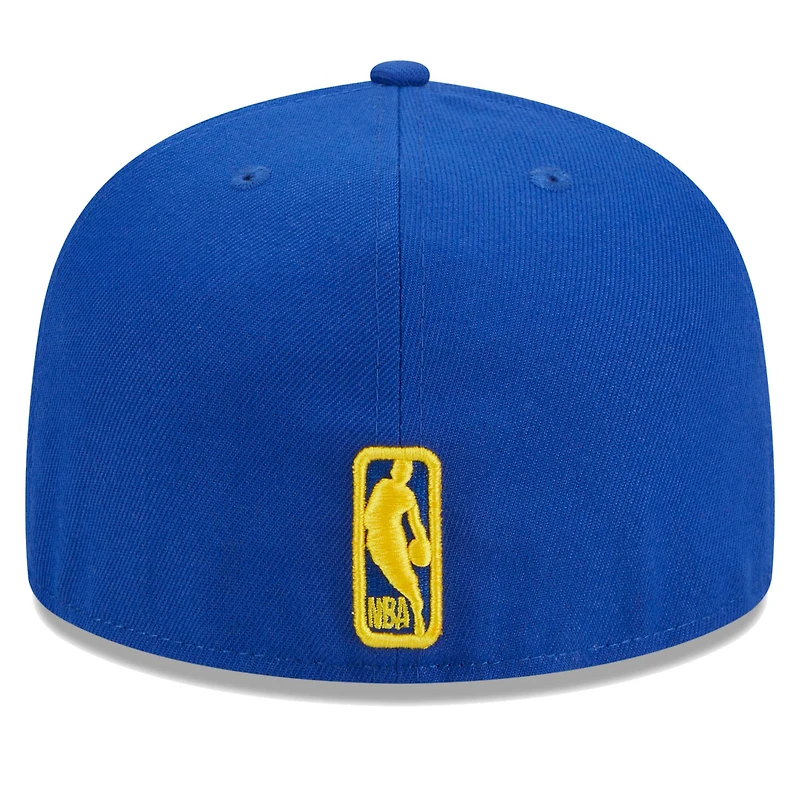 Casquette ajustée 59FIFTY New Era Royal Golden State Warriors Big Arch Text pour homme