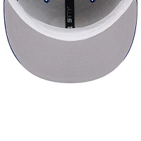 Casquette ajustée 59FIFTY avec applique en cuir New Era Royal Golden State Warriors Court Sport pour hommes