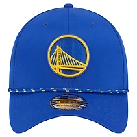 Casquette New Era Royal Golden State Warriors Featherweight Poly Rope Flex 39Thirty pour homme