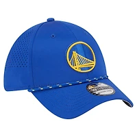 Casquette New Era Royal Golden State Warriors Featherweight Poly Rope Flex 39Thirty pour homme