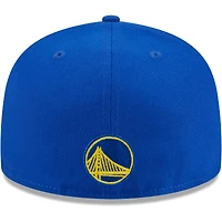 Men's New Era  Royal Golden State Warriors Game Day Hollow Logo Mashup 59FIFTY Fitted Hat