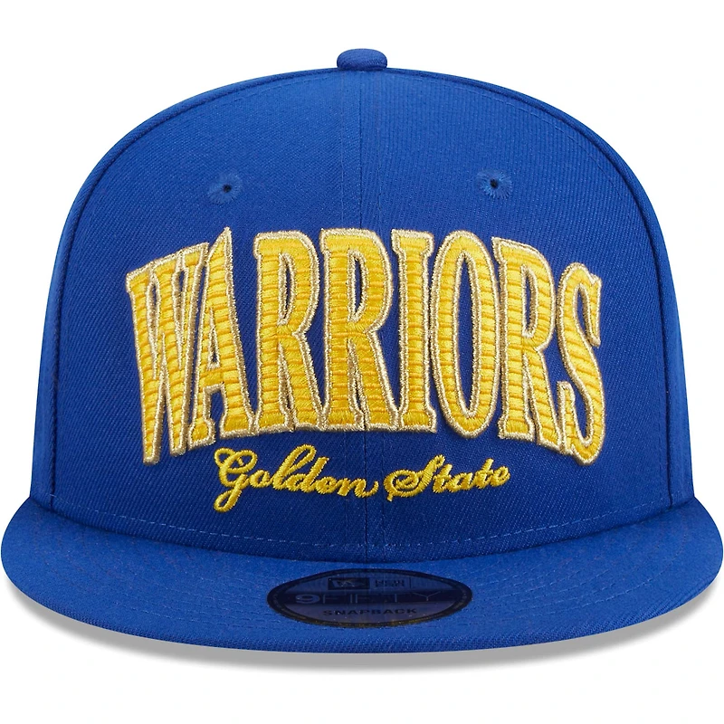 Casquette Snapback Golden State Warriors Golden Tall Text 9FIFTY New Era pour homme