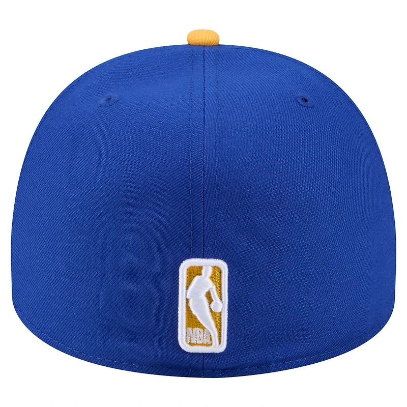 Men's New Era Royal Golden State Warriors Injection Cartoon Logo A-Frame 59FIFTY Fitted Hat