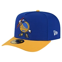 Men's New Era  Royal Golden State Warriors Injection Cartoon Logo A-Frame 59FIFTY Fitted Hat
