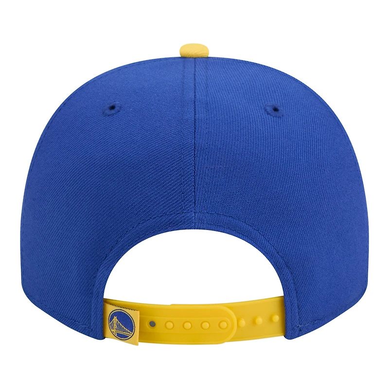 Men's New Era Royal Golden State Warriors Injection Cartoon Logo A-Frame 9FIFTY Adjustable Hat