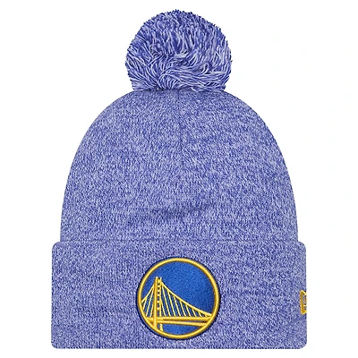 Men's New Era Royal Golden State Warriors Marled Cuffed Knit Hat with Pom
