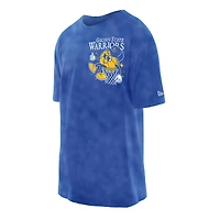 Men's New Era Royal Golden State Warriors Old School Sport Enzyme Wash Oversized T-Shirt