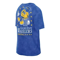 Men's New Era Royal Golden State Warriors Old School Sport Enzyme Wash Oversized T-Shirt