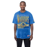 Men's New Era  Royal Golden State Warriors Oversized Throwback Collection Mineral Wash T-Shirt