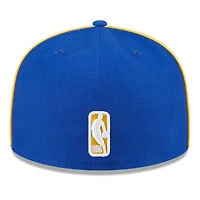 Casquette ajustée 59Fifty passepoilée et floquée New Era Royal Golden State Warriors pour homme