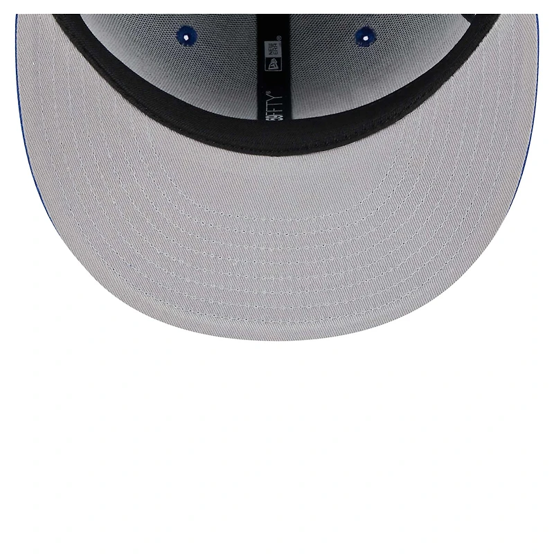 Casquette ajustée 59Fifty passepoilée et floquée New Era Royal Golden State Warriors pour homme