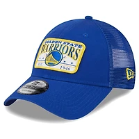 Casquette réglable surdimensionnée 9FORTY avec patch Royal Golden State Warriors New Era pour hommes