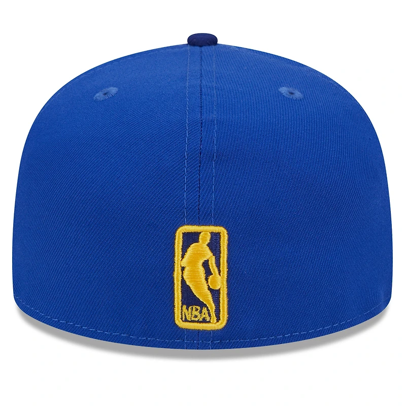 Casquette ajustée à damier 59FIFTY Crown New Era Royal Golden State Warriors Rally Drive pour homme