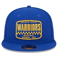 Men's New Era Royal Golden State Warriors  Rally Drive Finish Line Patch 9FIFTY Snapback Hat