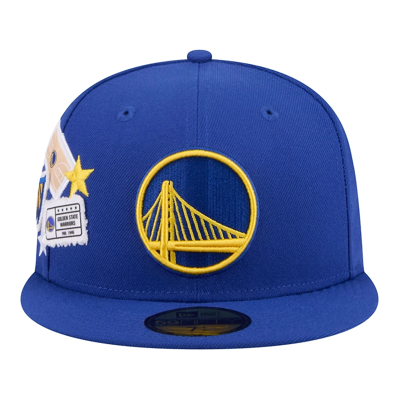 Men's New Era  Royal Golden State Warriors Team Collage 59FIFTY Fitted Hat