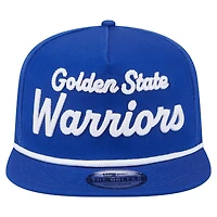 Casquette snapback de golfeur New Era Royal Golden State Warriors pour homme