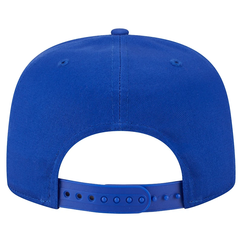 Men's New Era Royal Golden State Warriors Team Text Golfer Snapback Hat