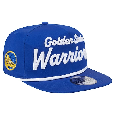 Casquette snapback de golfeur New Era Royal Golden State Warriors pour homme
