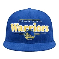 Casquette Snapback 9FIFTY en velours côtelé pour homme New Era Royal Golden State Warriors