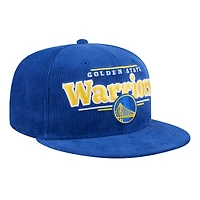 Casquette Snapback 9FIFTY en velours côtelé pour homme New Era Royal Golden State Warriors