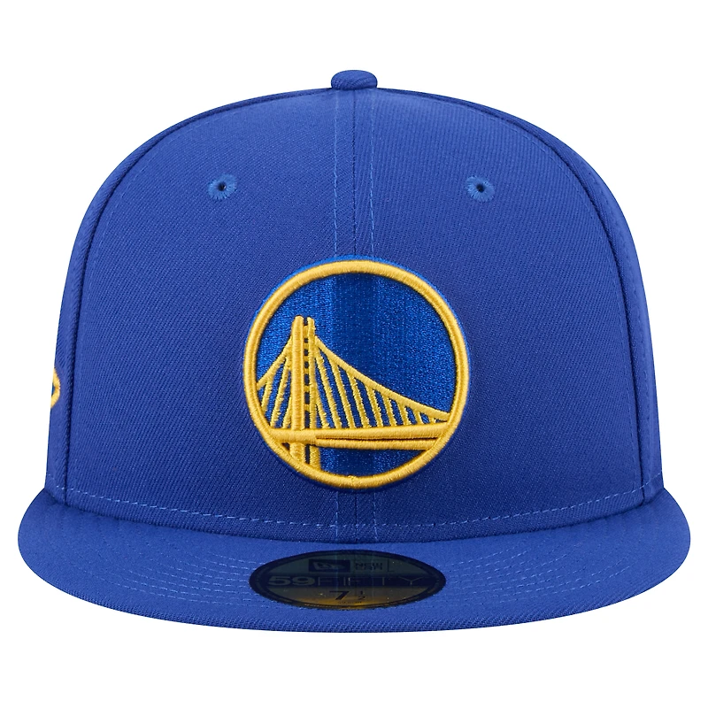 Men's New Era Royal Golden State Warriors Throwback Pennant 59FIFTY Fitted Hat